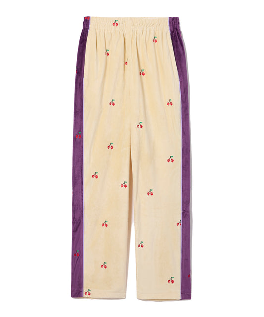 EMBROIDERY VELOUR TRACK PANTS