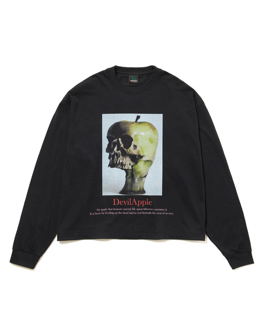 PRINT L/S SHORT T-SHIRT(DEVIL APPLE)