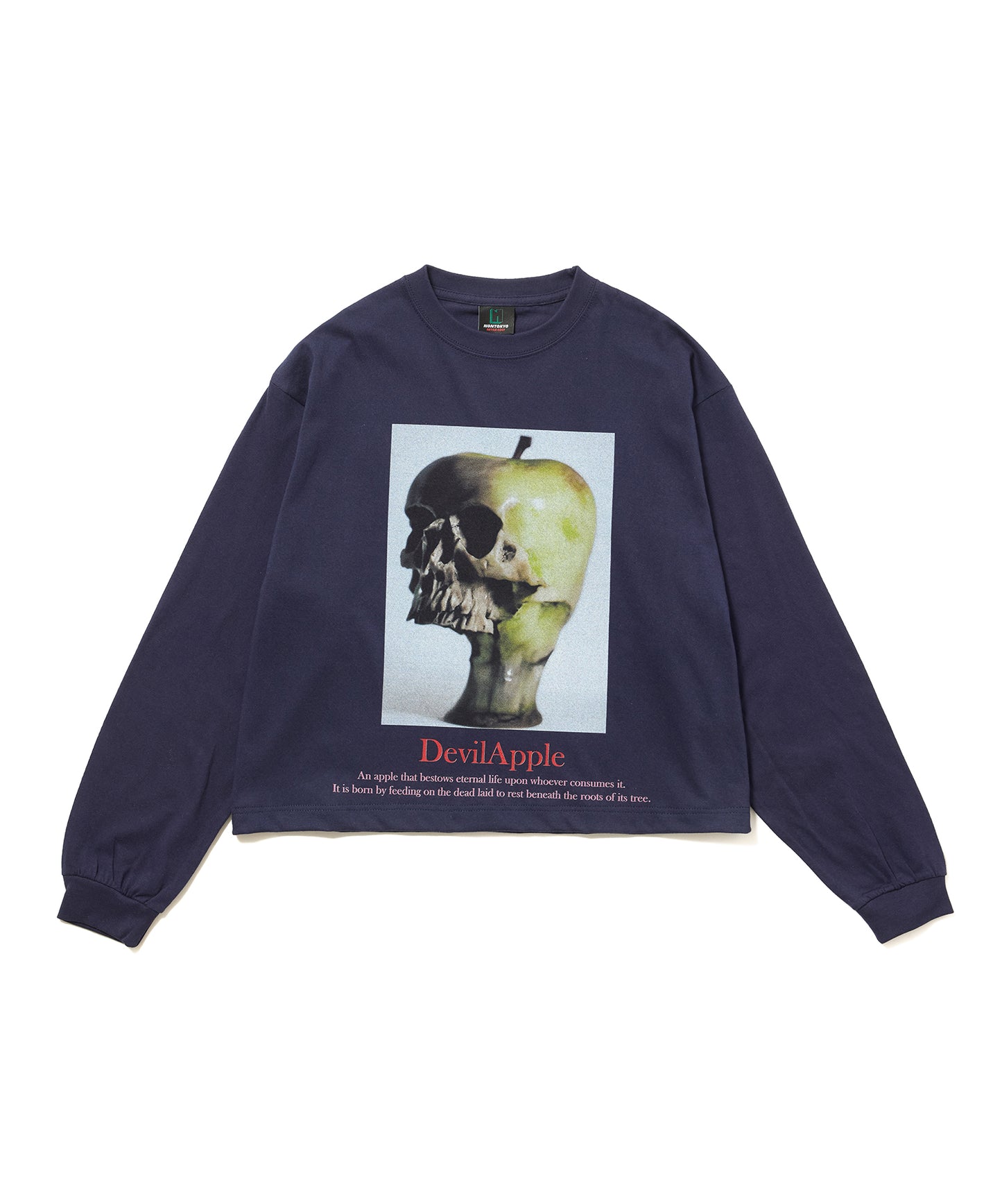 PRINT L/S SHORT T-SHIRT(DEVIL APPLE)
