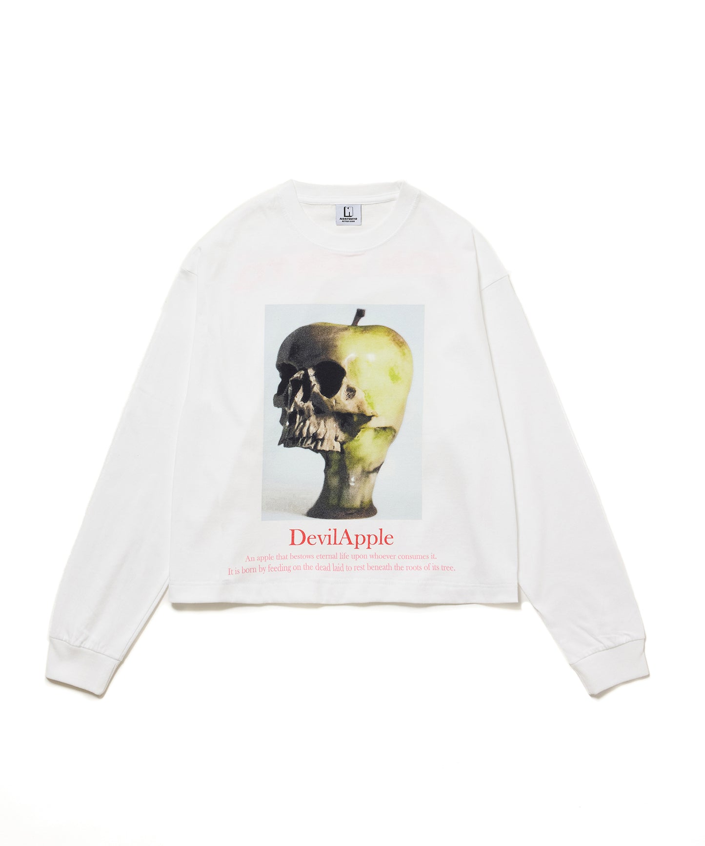 PRINT L/S SHORT T-SHIRT(DEVIL APPLE)