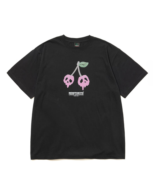 PRINT H/S BIG T-SHIRT(SCULL CHERRY)