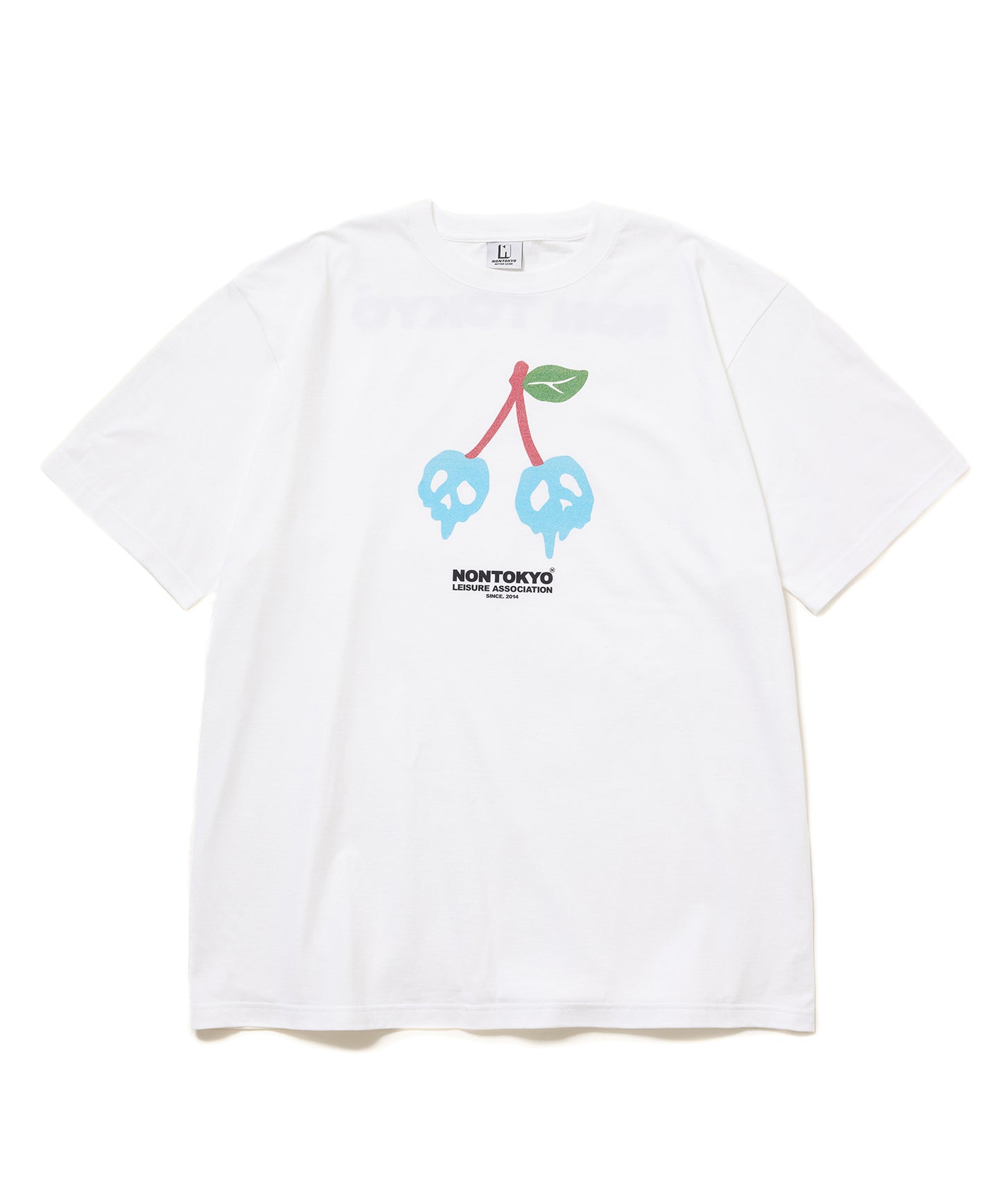 PRINT H/S BIG T-SHIRT(SCULL CHERRY)