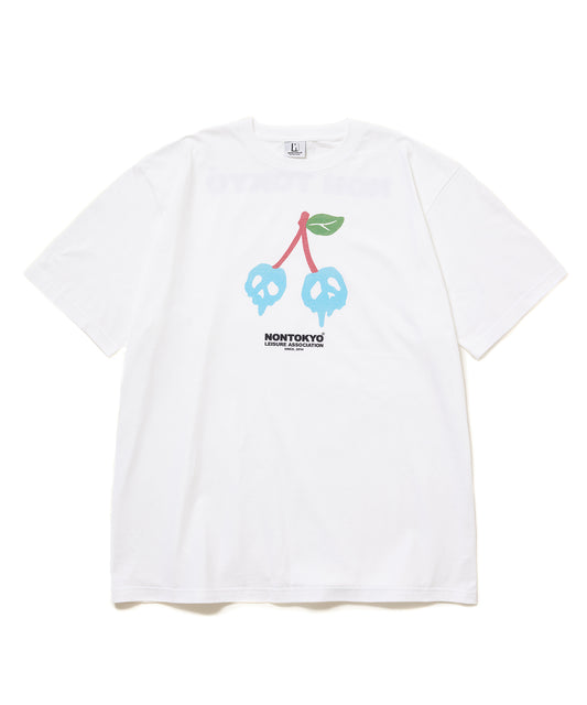 PRINT H/S BIG T-SHIRT(SCULL CHERRY)