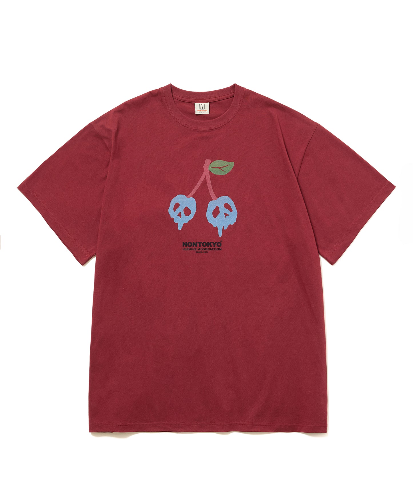 PRINT H/S BIG T-SHIRT(SCULL CHERRY)