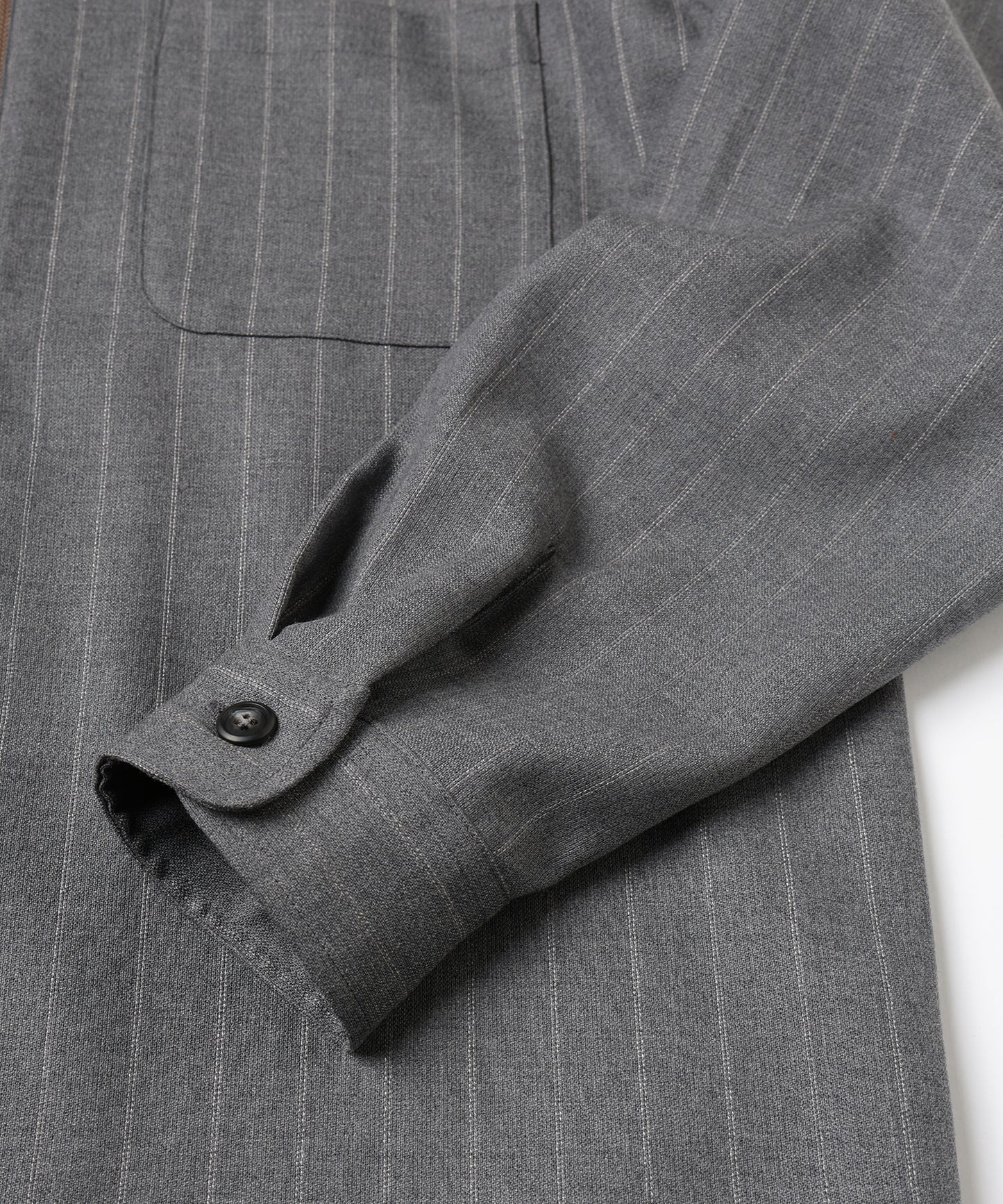 WOOL STRIPE ZIP SHIRT