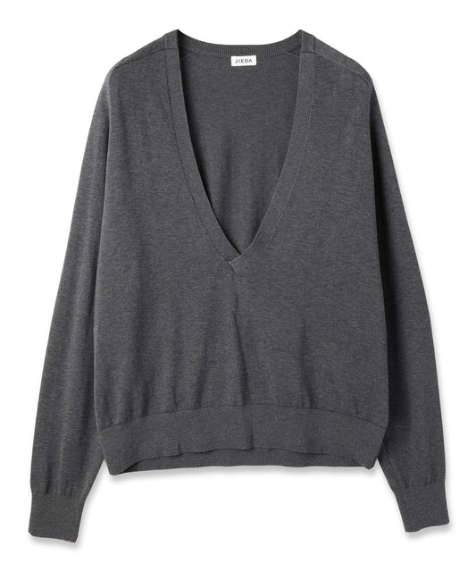 COTTON SILK V NECK KNIT