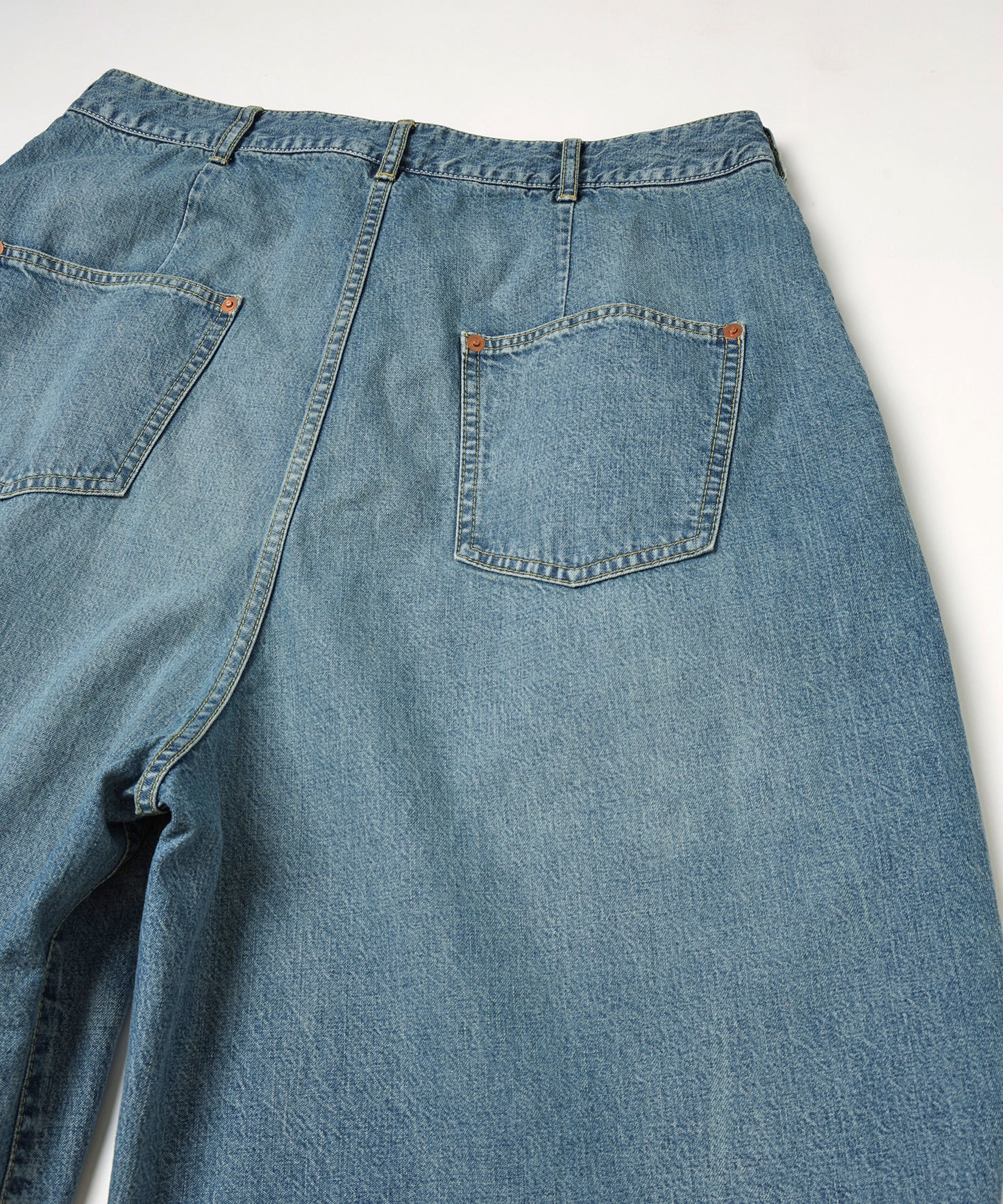 デニムシンプル2タックワ イドPT