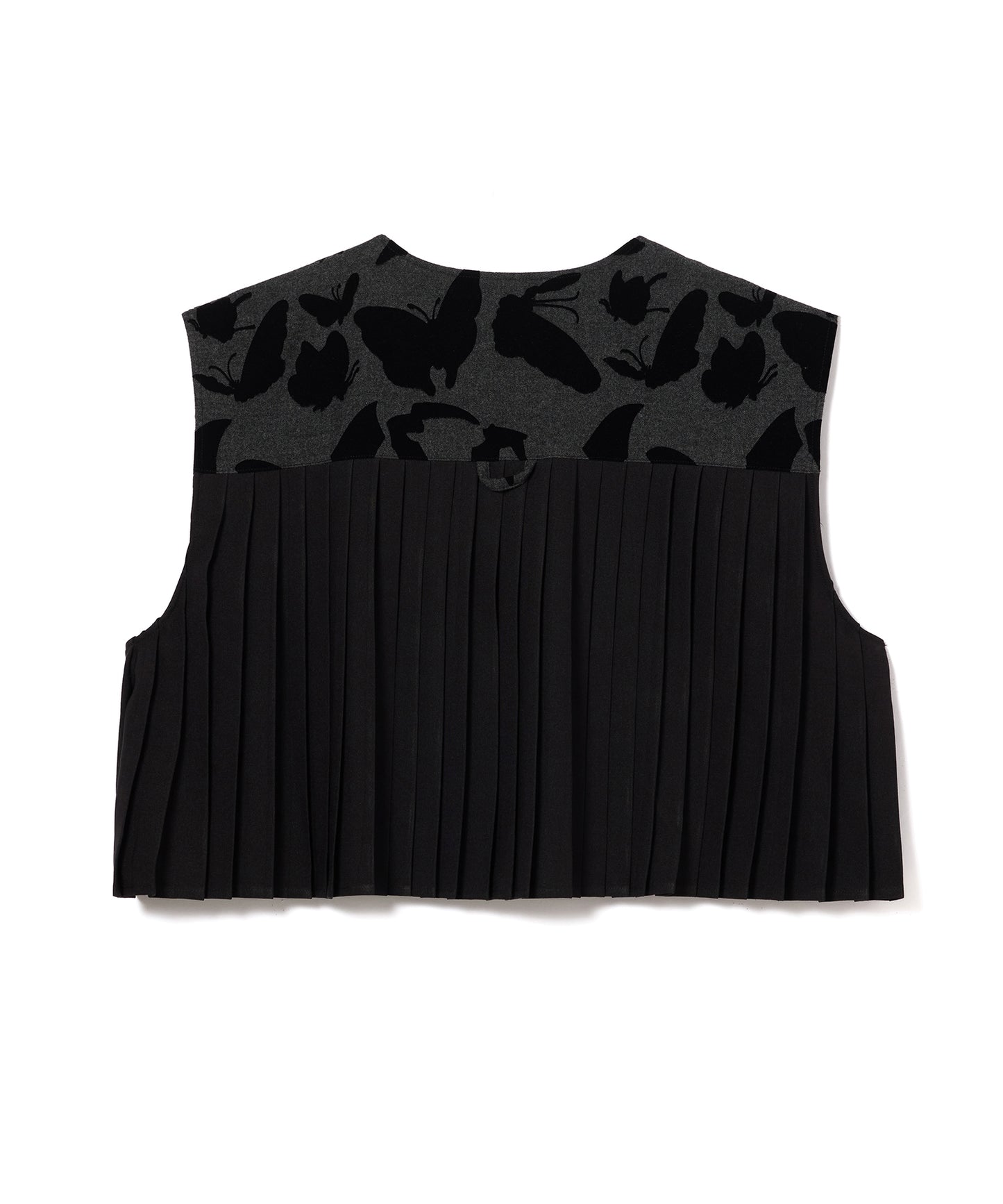 BACK PLEATS FLOCKY VEST