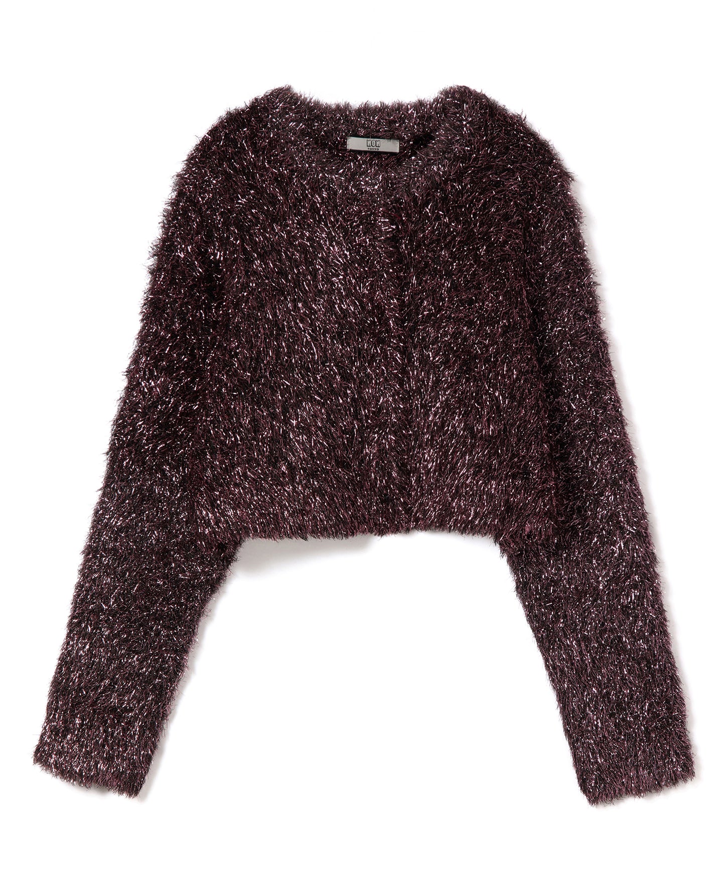 GLITTER SHAGGY KNIT CARDIGAN