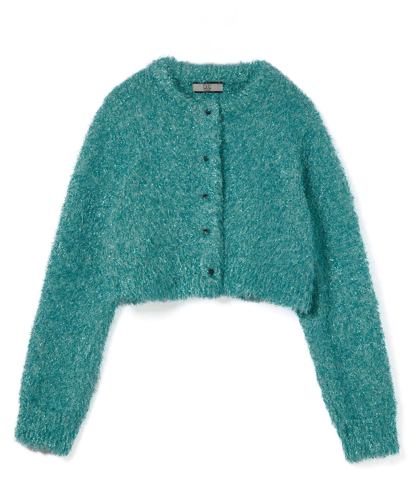 GLITTER SHAGGY KNIT CARDIGAN
