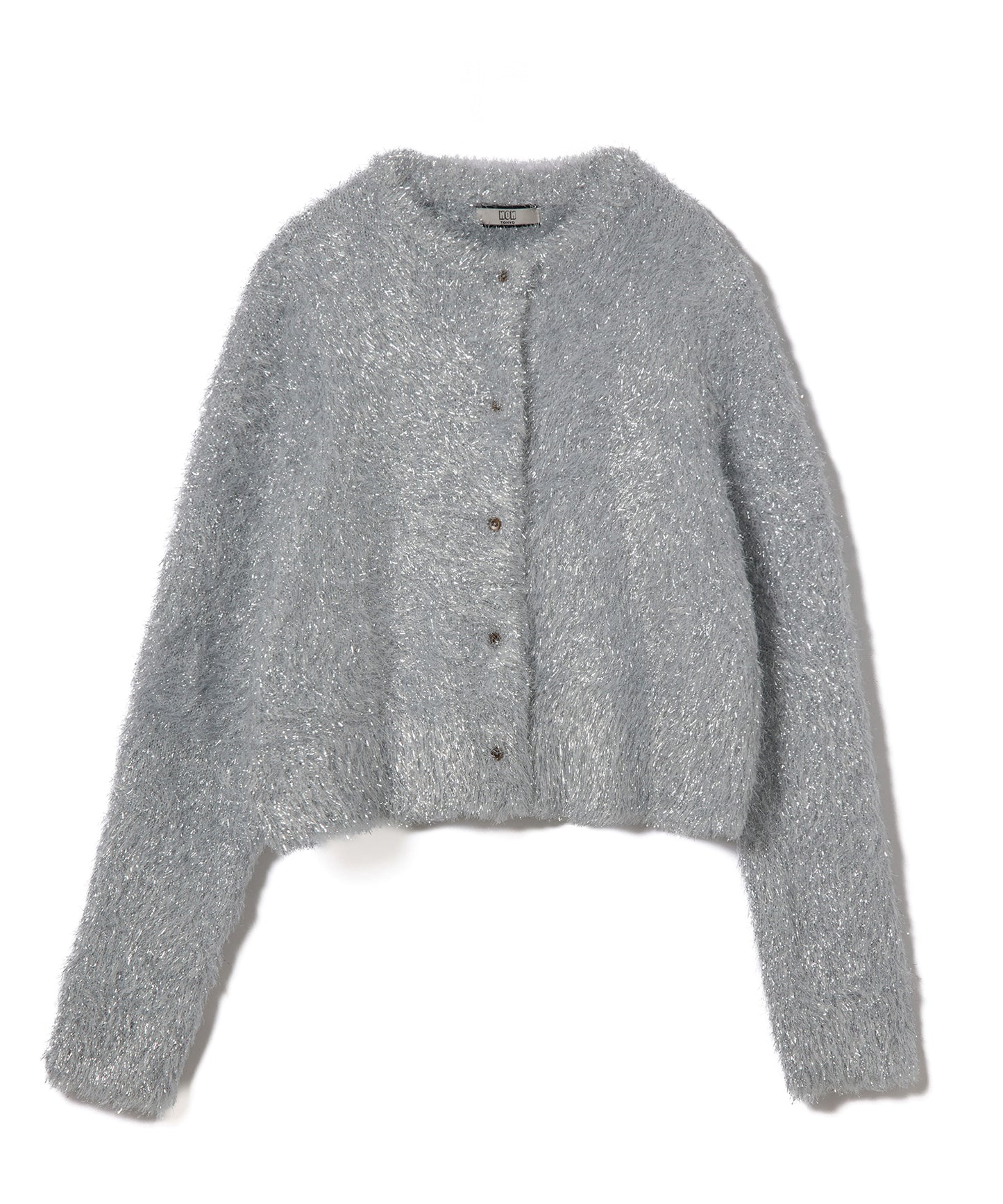 GLITTER SHAGGY KNIT CARDIGAN