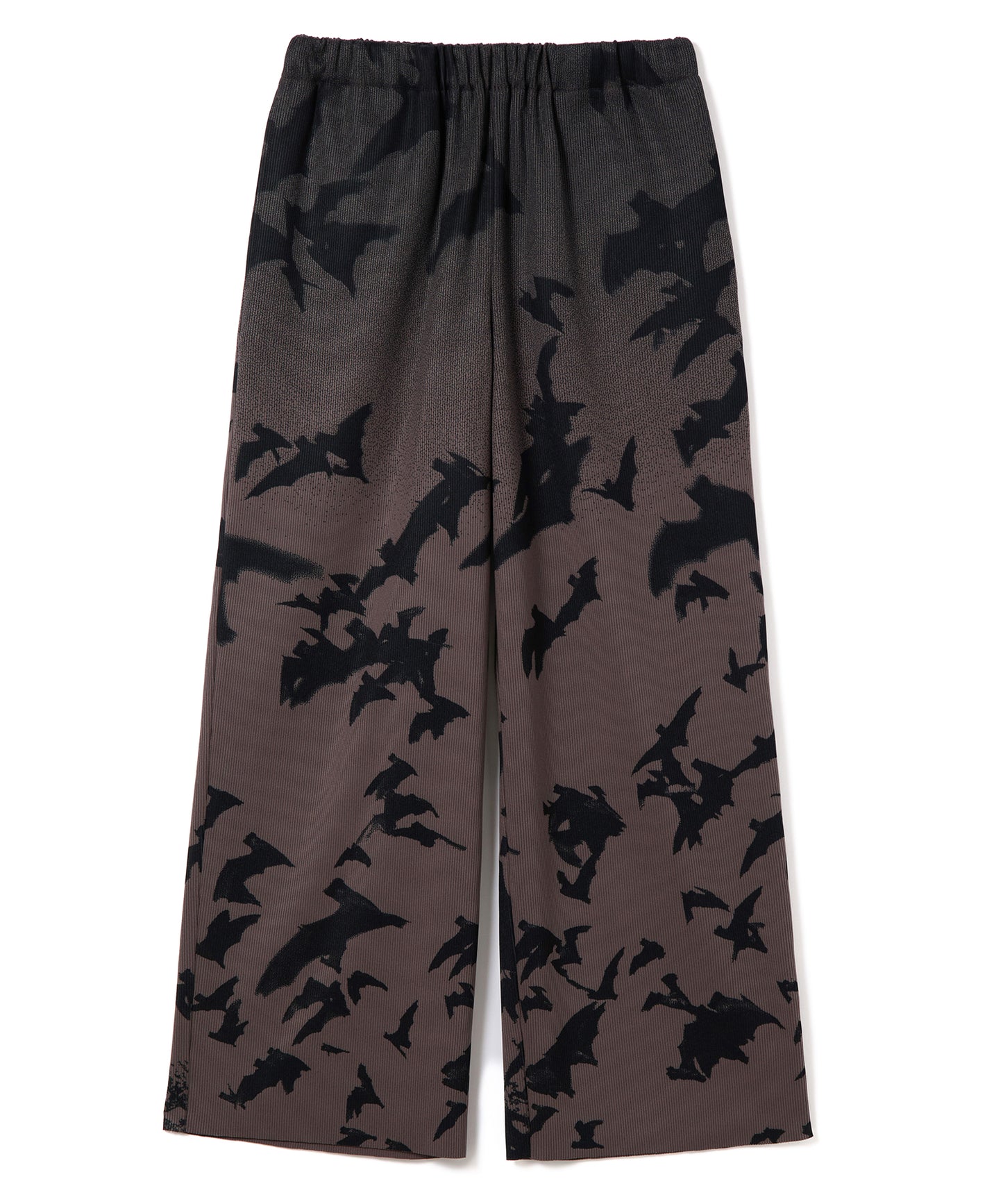 PRINT RIB WIDE PANTS