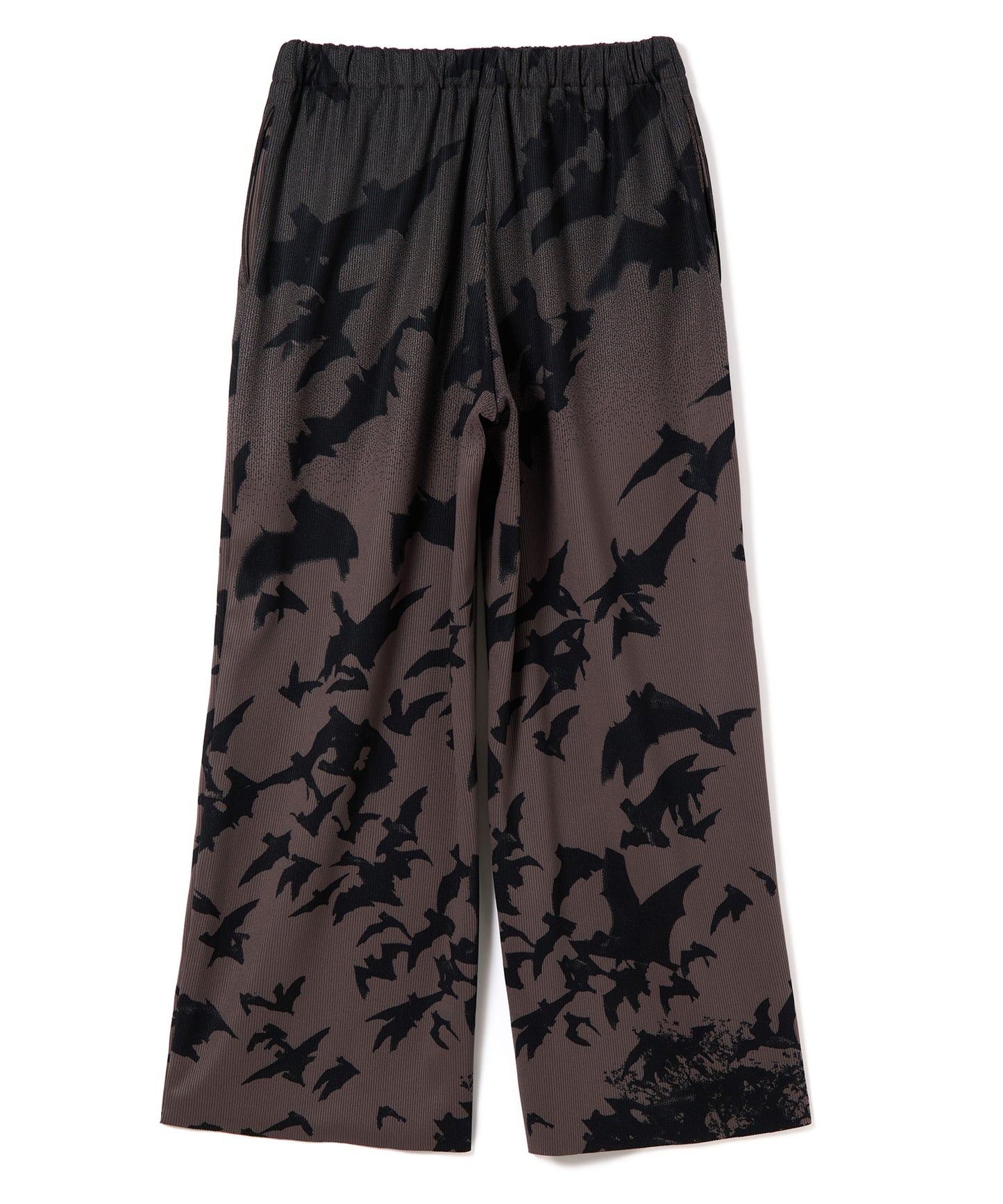 PRINT RIB WIDE PANTS