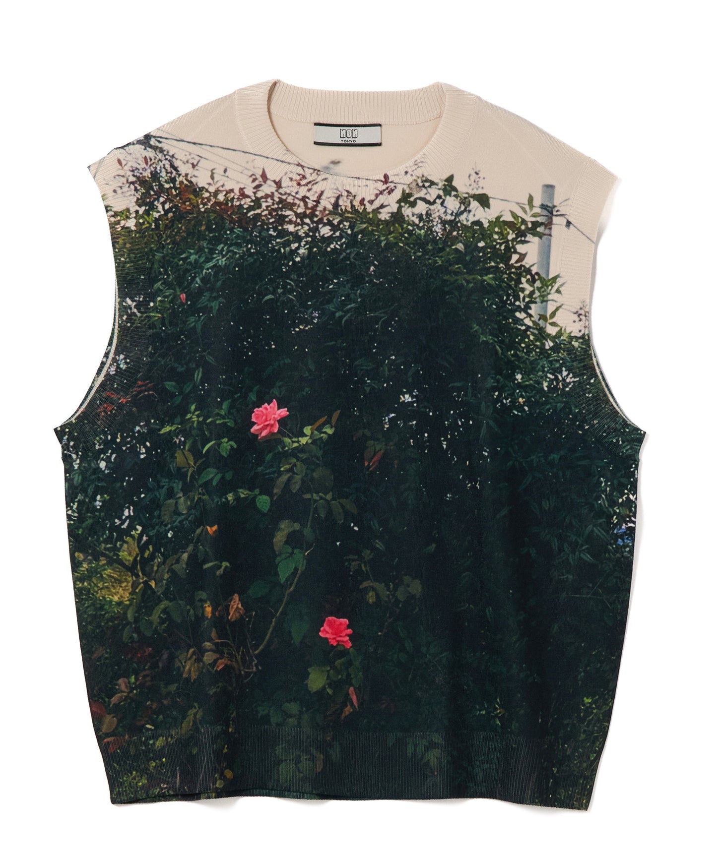 PRINT KNIT PULLOVER VEST