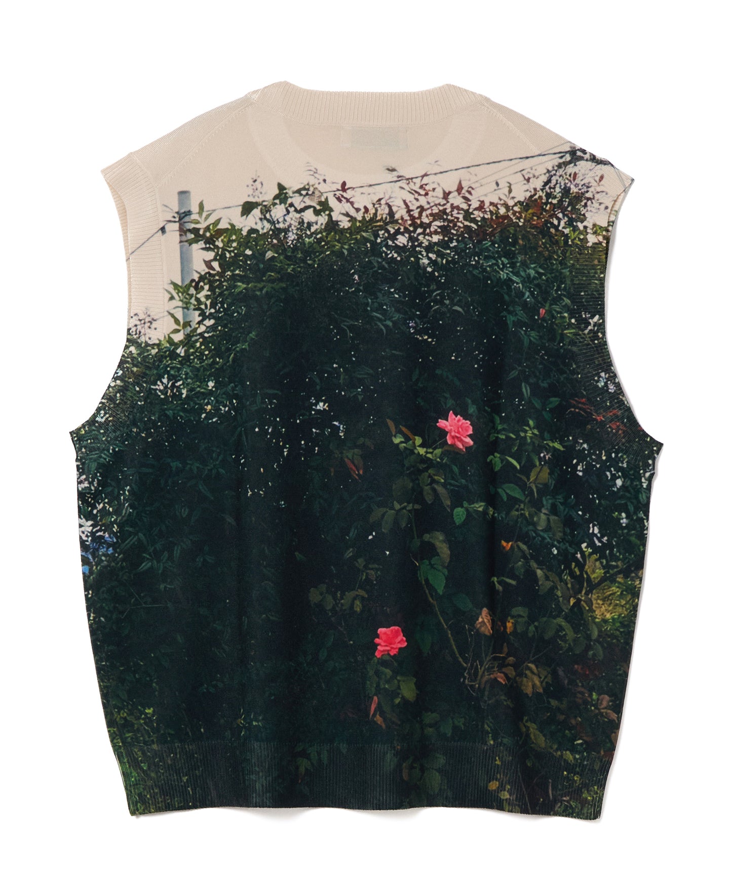 PRINT KNIT PULLOVER VEST