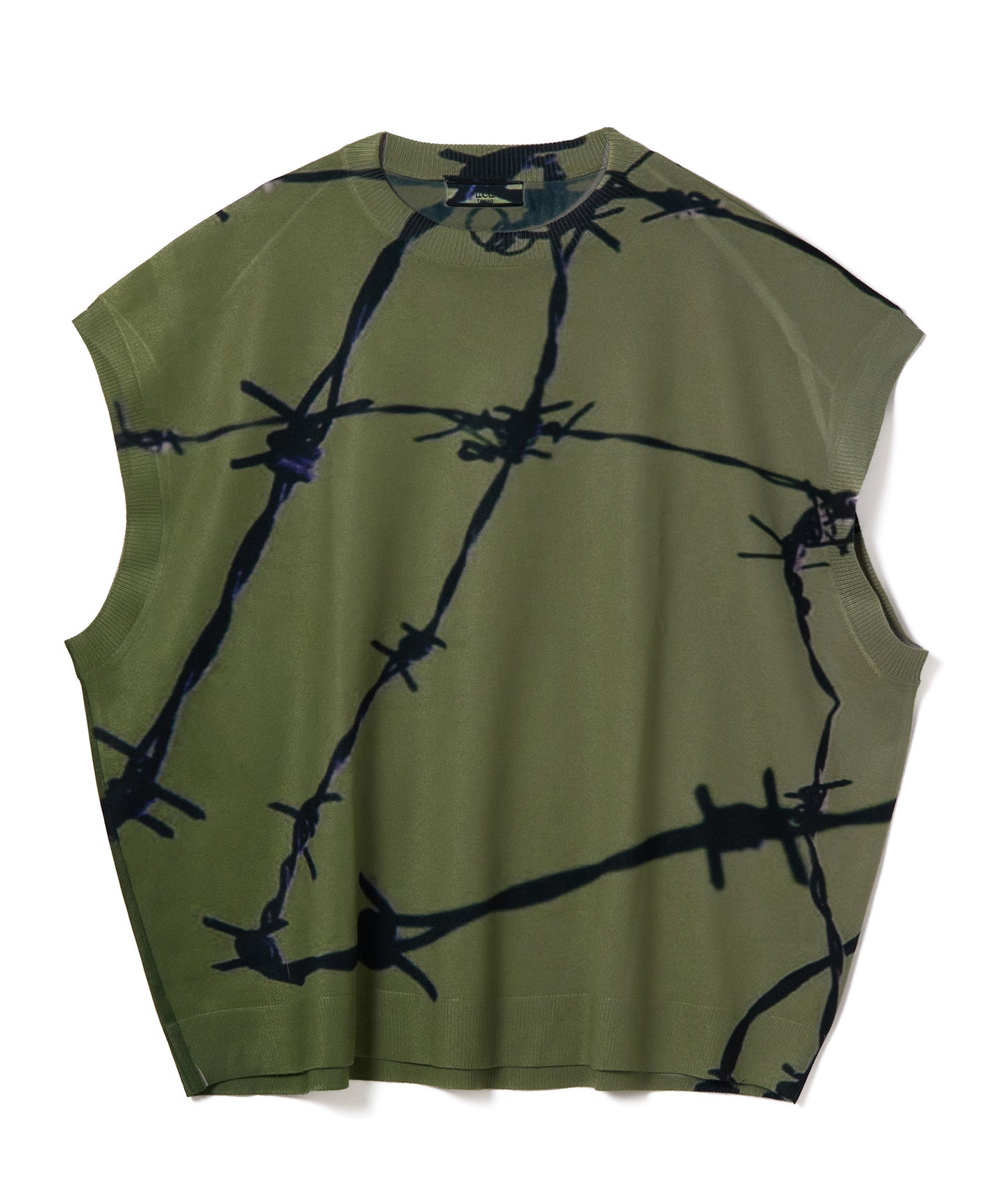 PRINT KNIT PULLOVER VEST