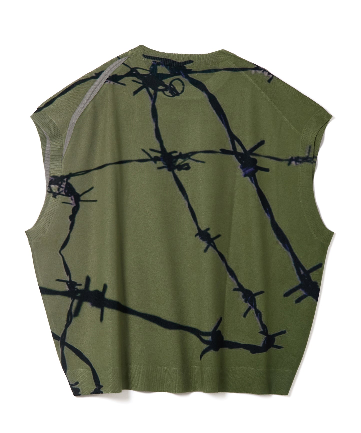 PRINT KNIT PULLOVER VEST