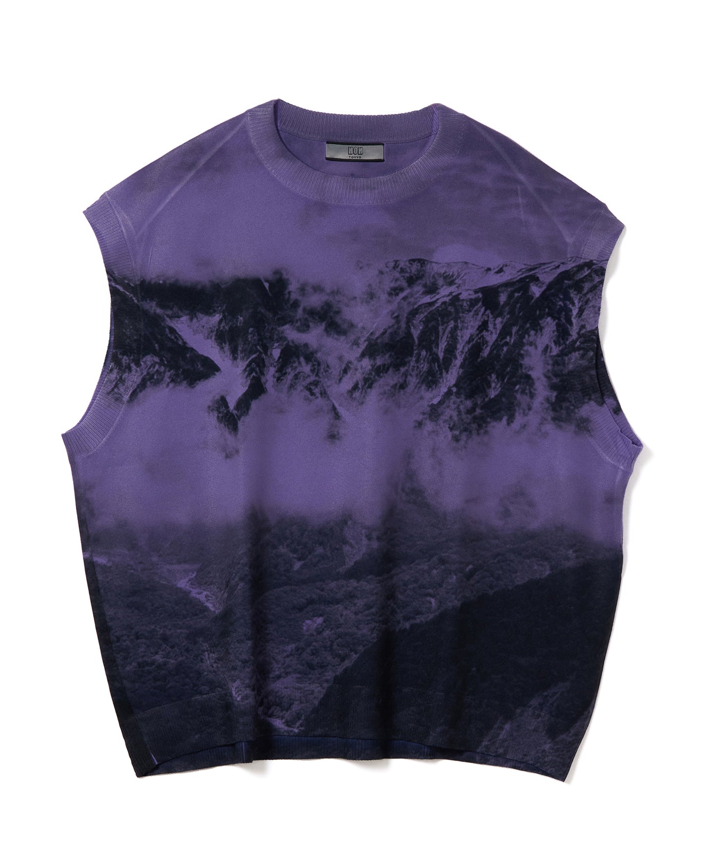 PRINT KNIT PULLOVER VEST