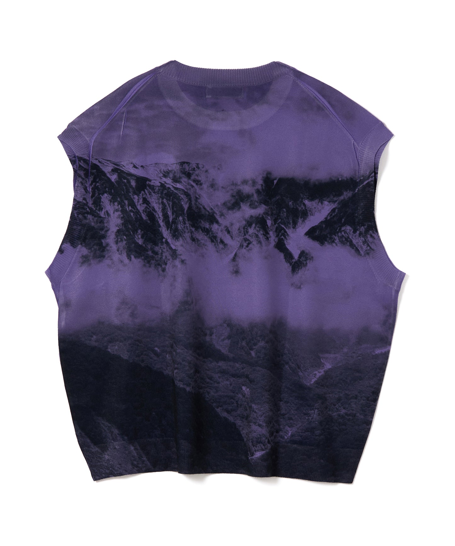 PRINT KNIT PULLOVER VEST