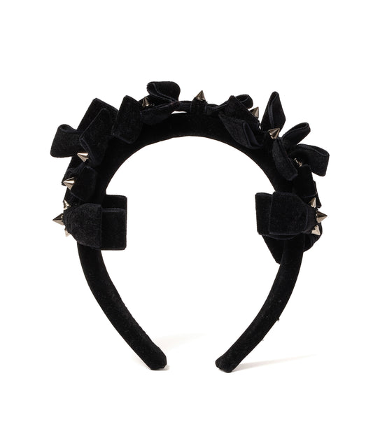 VELOURS RIBBON STUDS HEADBAND
