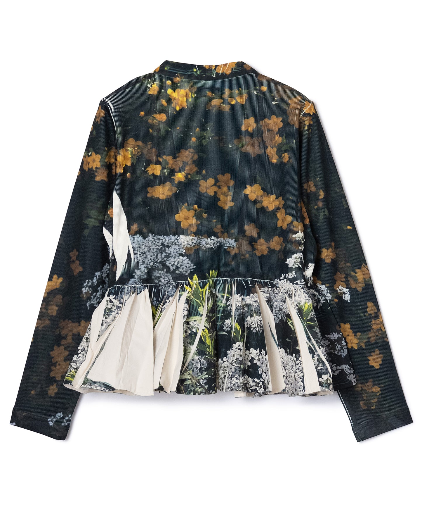 DIRECT PRINT RIB GATHER CARDIGAN