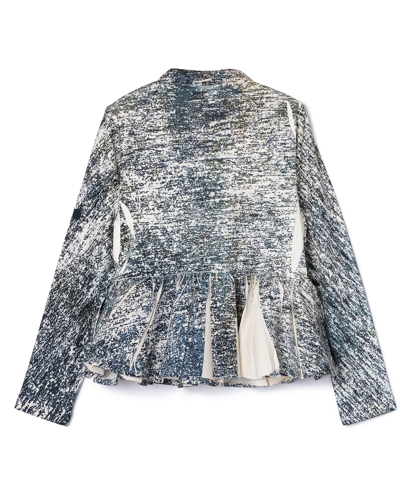 DIRECT PRINT RIB GATHER CARDIGAN