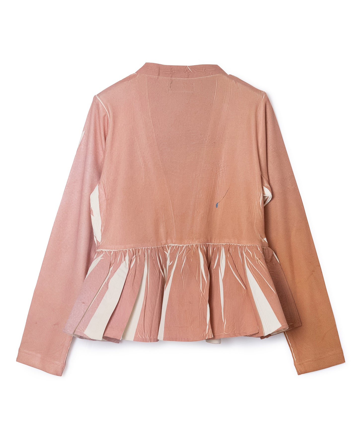 DIRECT PRINT RIB GATHER CARDIGAN