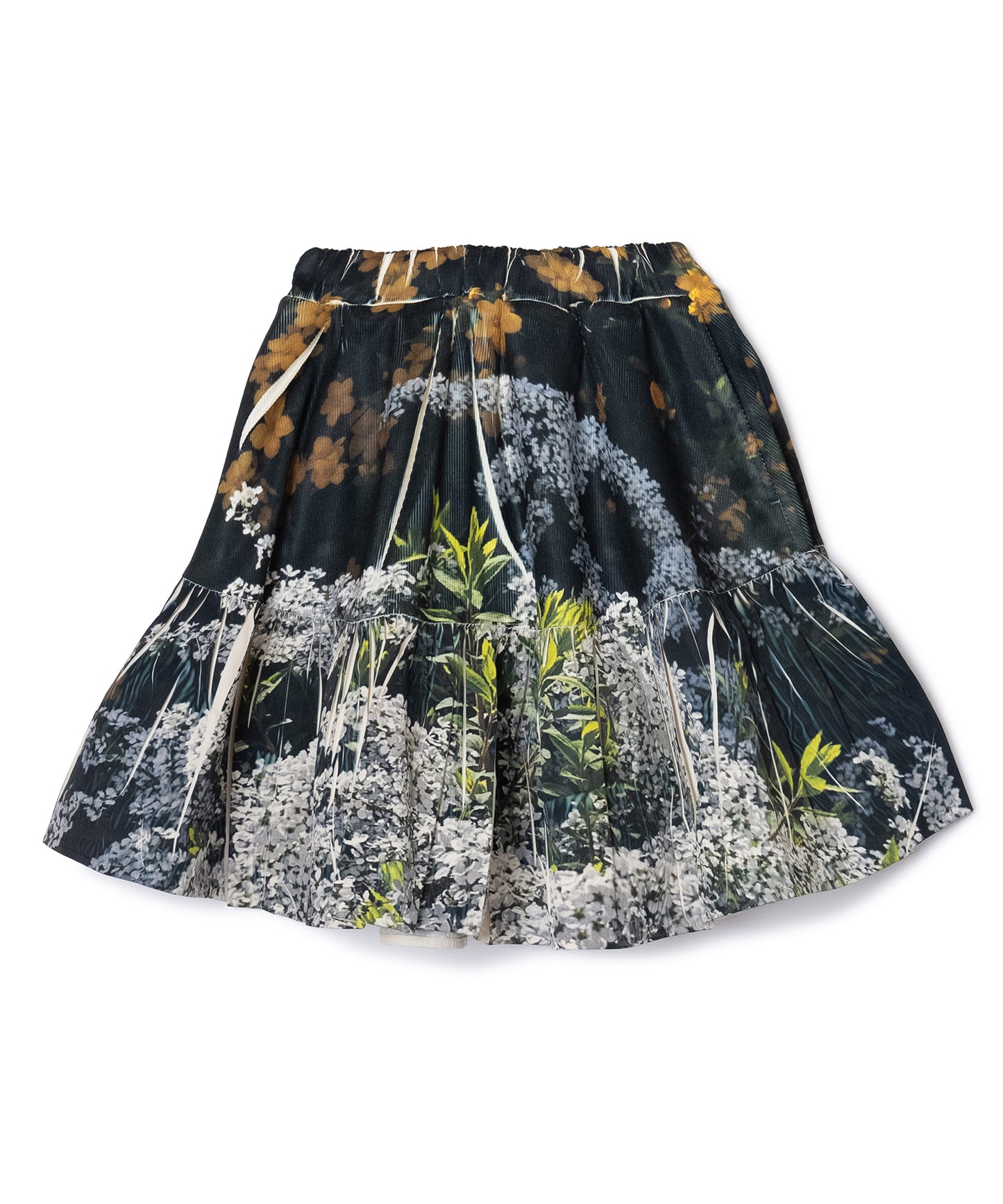 DIRECT PRINT RIB GATHER MINI SKIRT