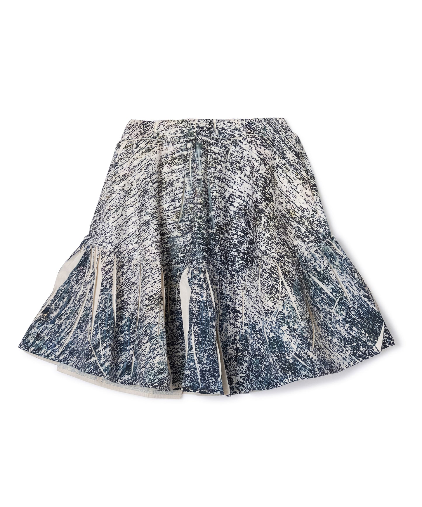 DIRECT PRINT RIB GATHER MINI SKIRT