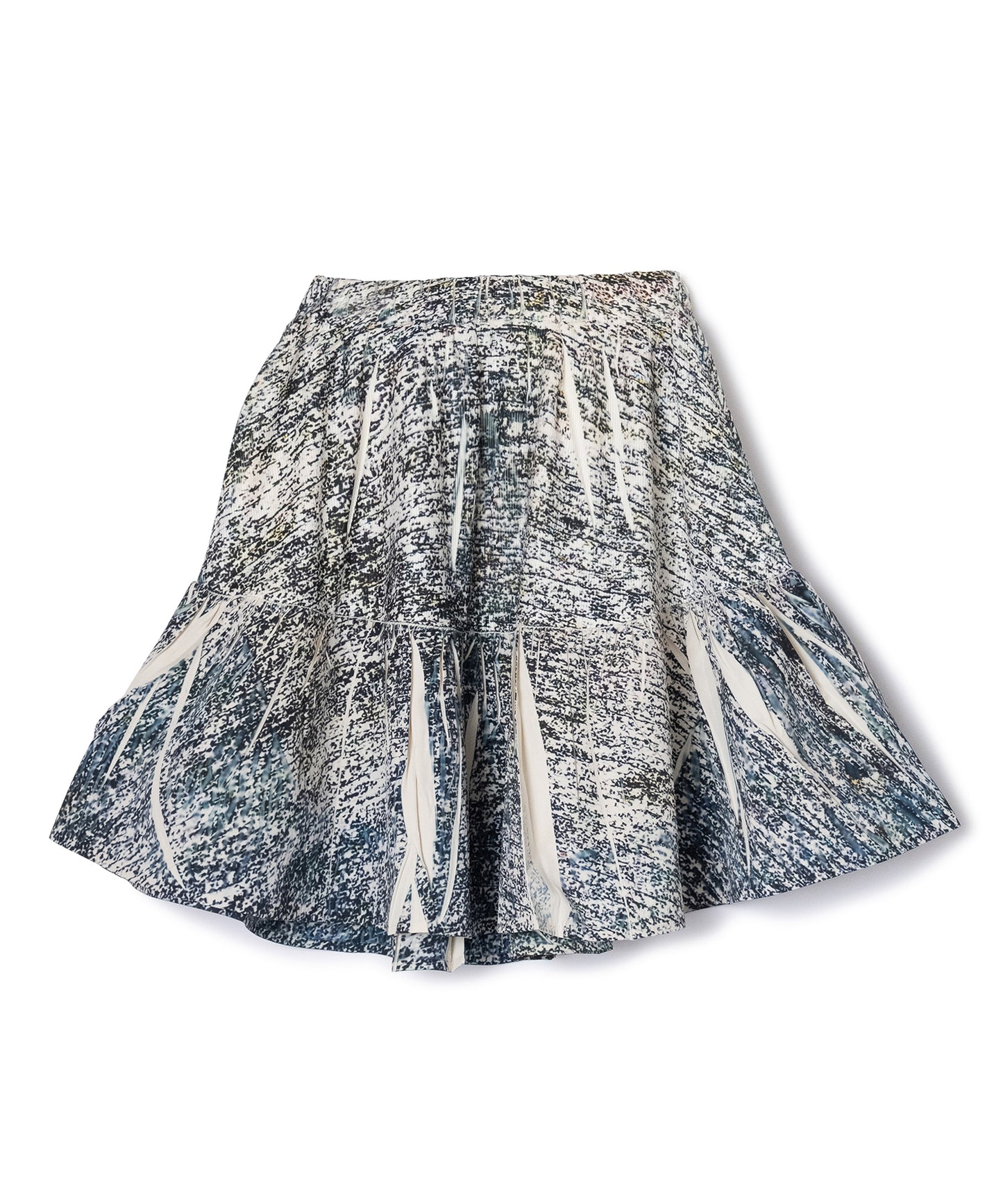 DIRECT PRINT RIB GATHER MINI SKIRT