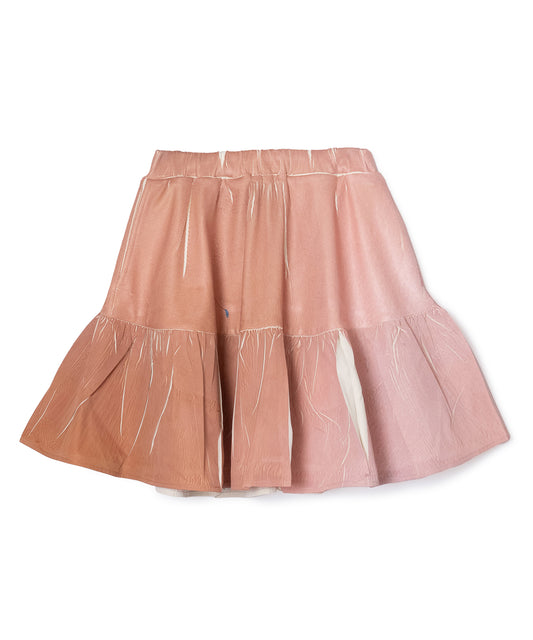 DIRECT PRINT RIB GATHER MINI SKIRT