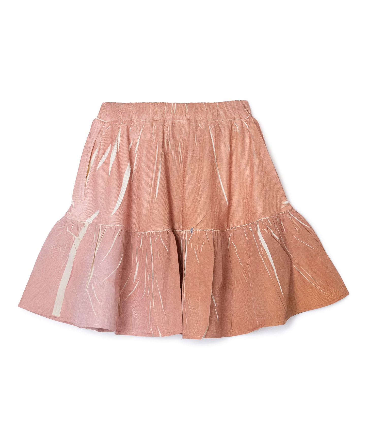 DIRECT PRINT RIB GATHER MINI SKIRT