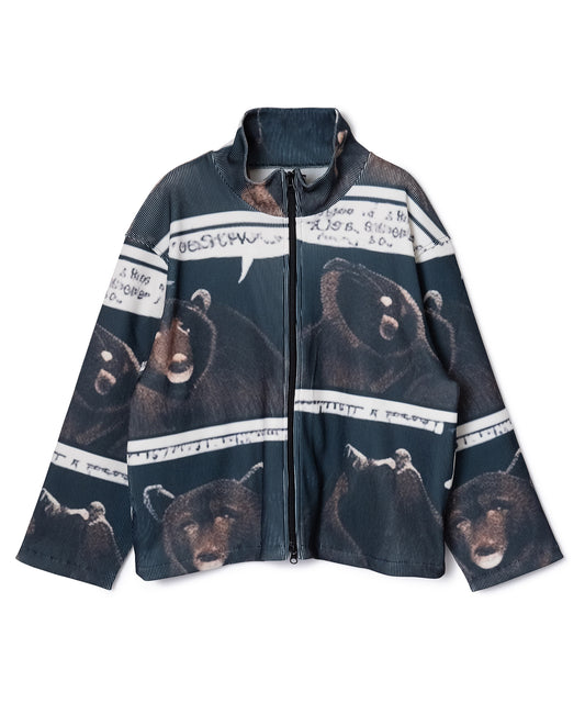 PRINT RIB ZIP-UP BLOUSON