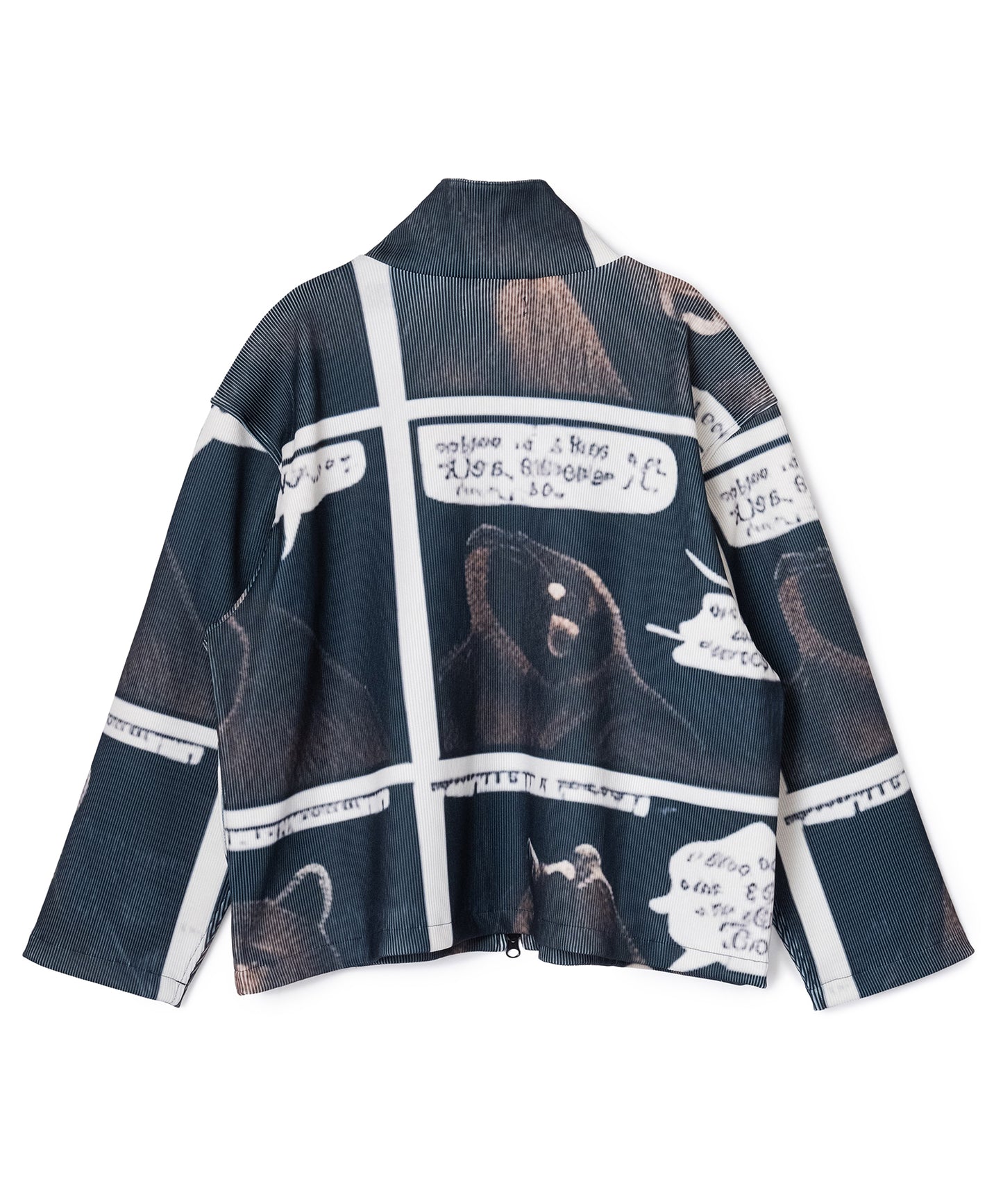 PRINT RIB ZIP-UP BLOUSON