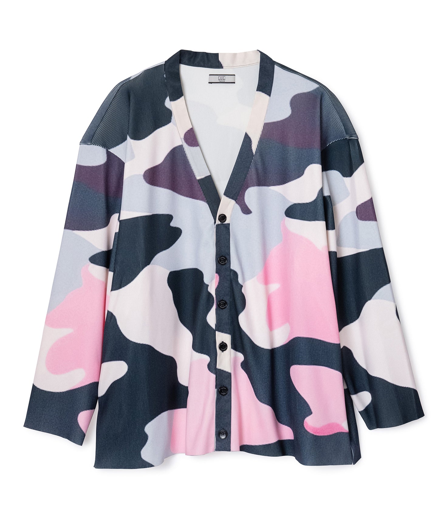 PRINT RIB BIG CARDIGAN