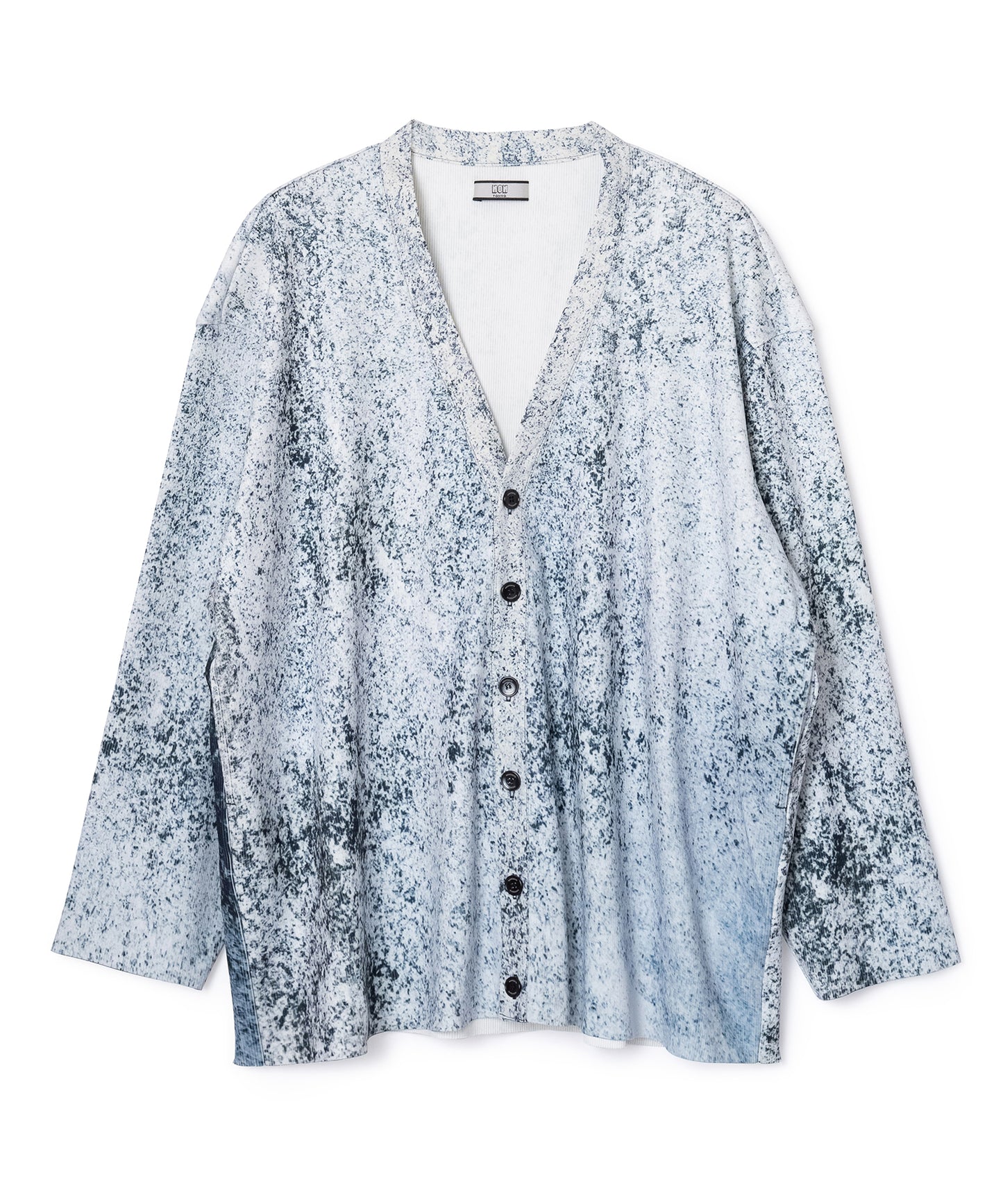 PRINT RIB BIG CARDIGAN