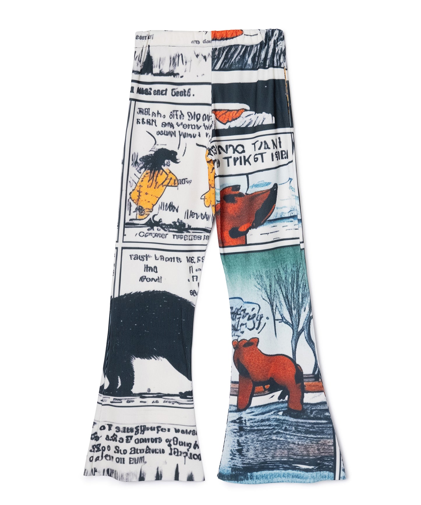 PRINT RIB FLARE PANTS