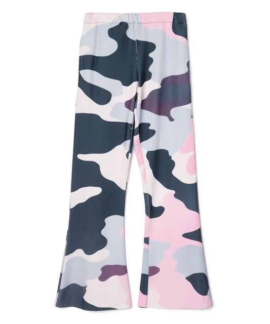 PRINT RIB FLARE PANTS