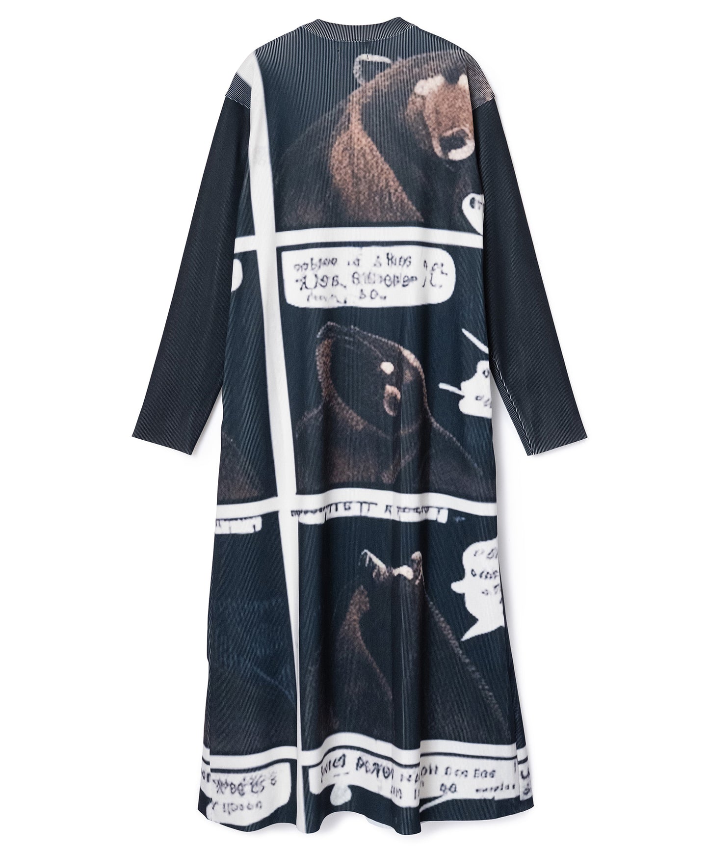 PRINT RIB L/S ONE-PIECE