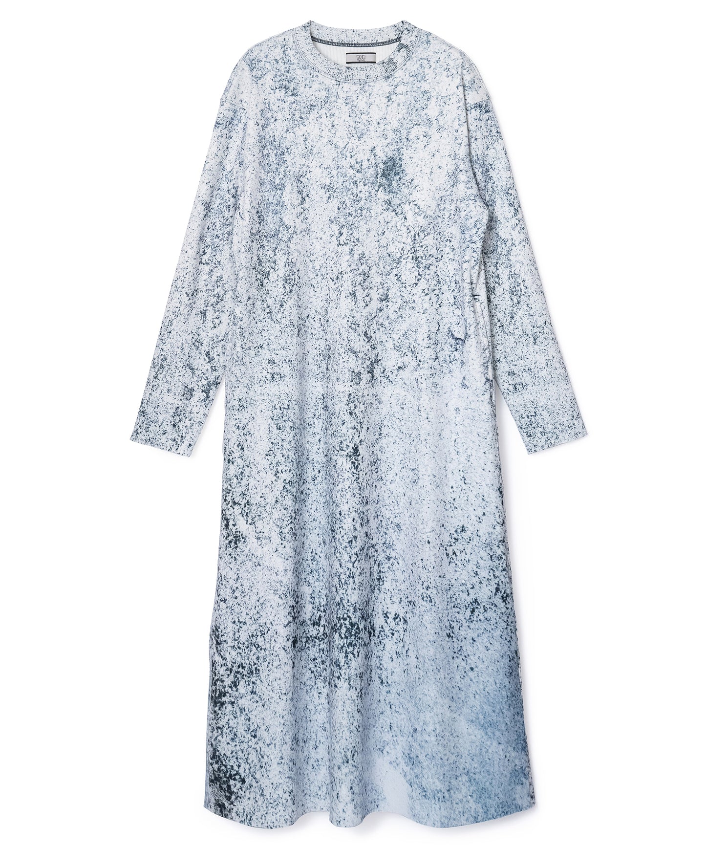 PRINT RIB L/S ONE-PIECE