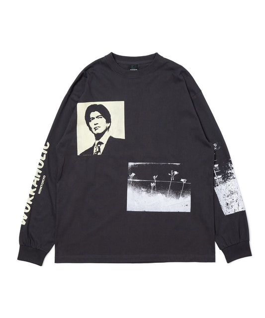 PRINT L/S T-SHIRT(WORKAHOLIC)