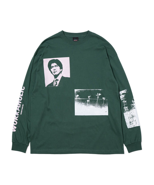 PRINT L/S T-SHIRT(WORKAHOLIC)