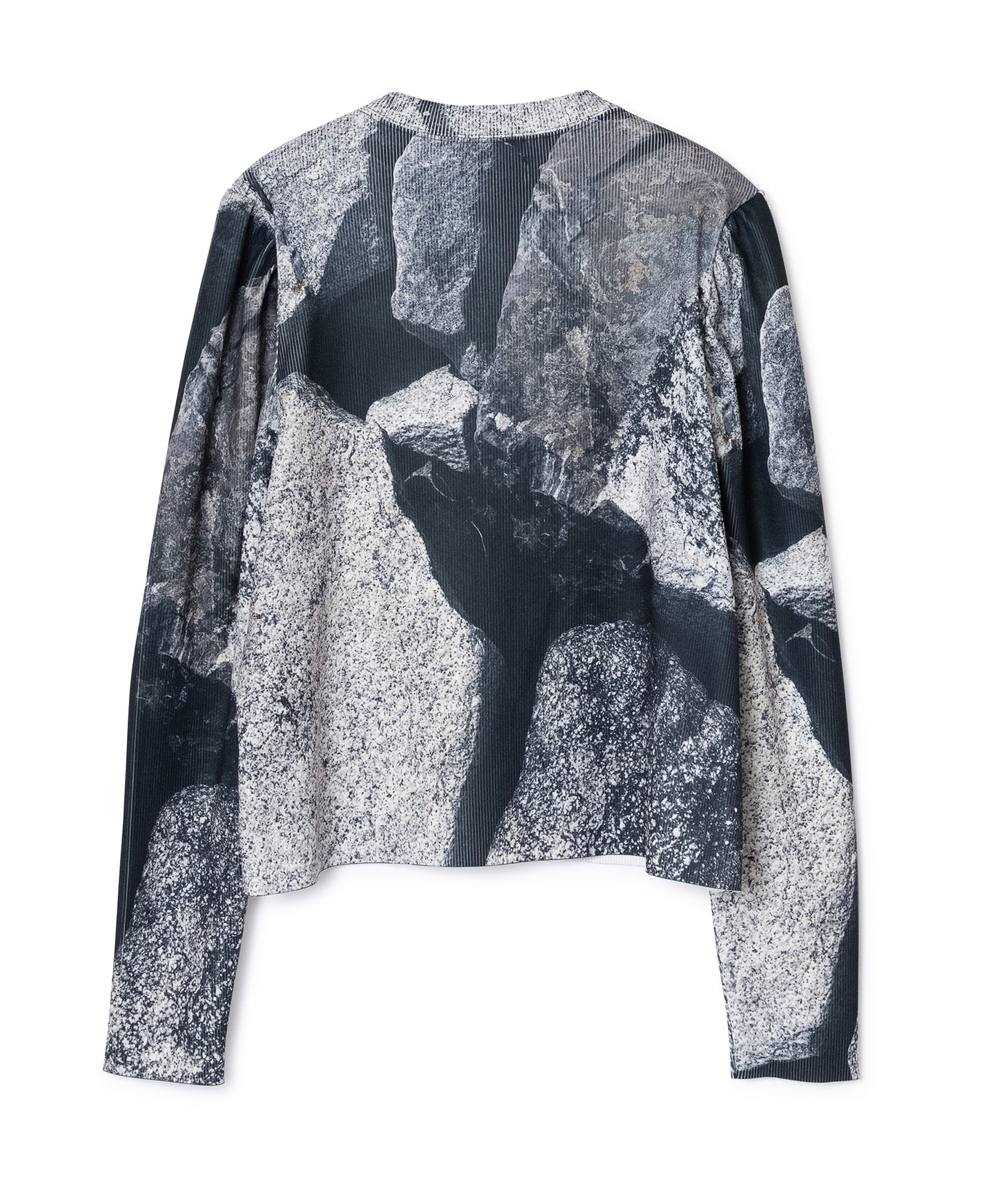 PRINT RIB PUFF SLEEVE C/S