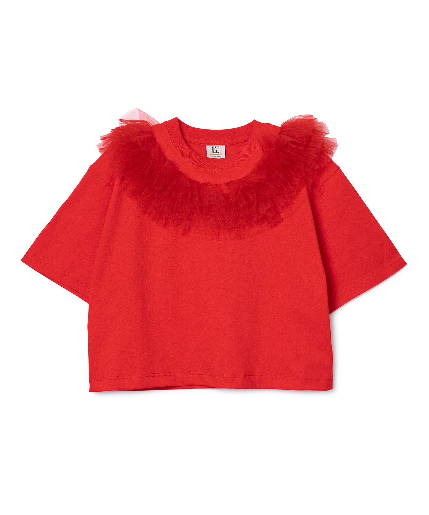 FRILL TULLE COLLAR T-SHIRT