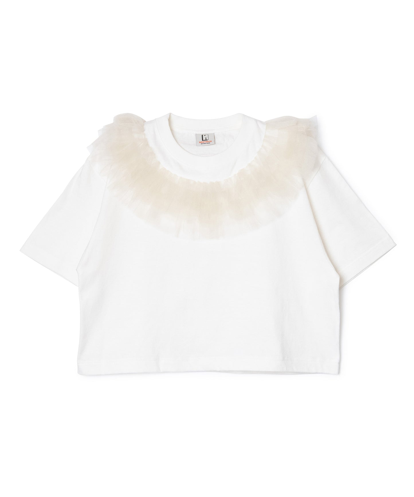 FRILL TULLE COLLAR T-SHIRT