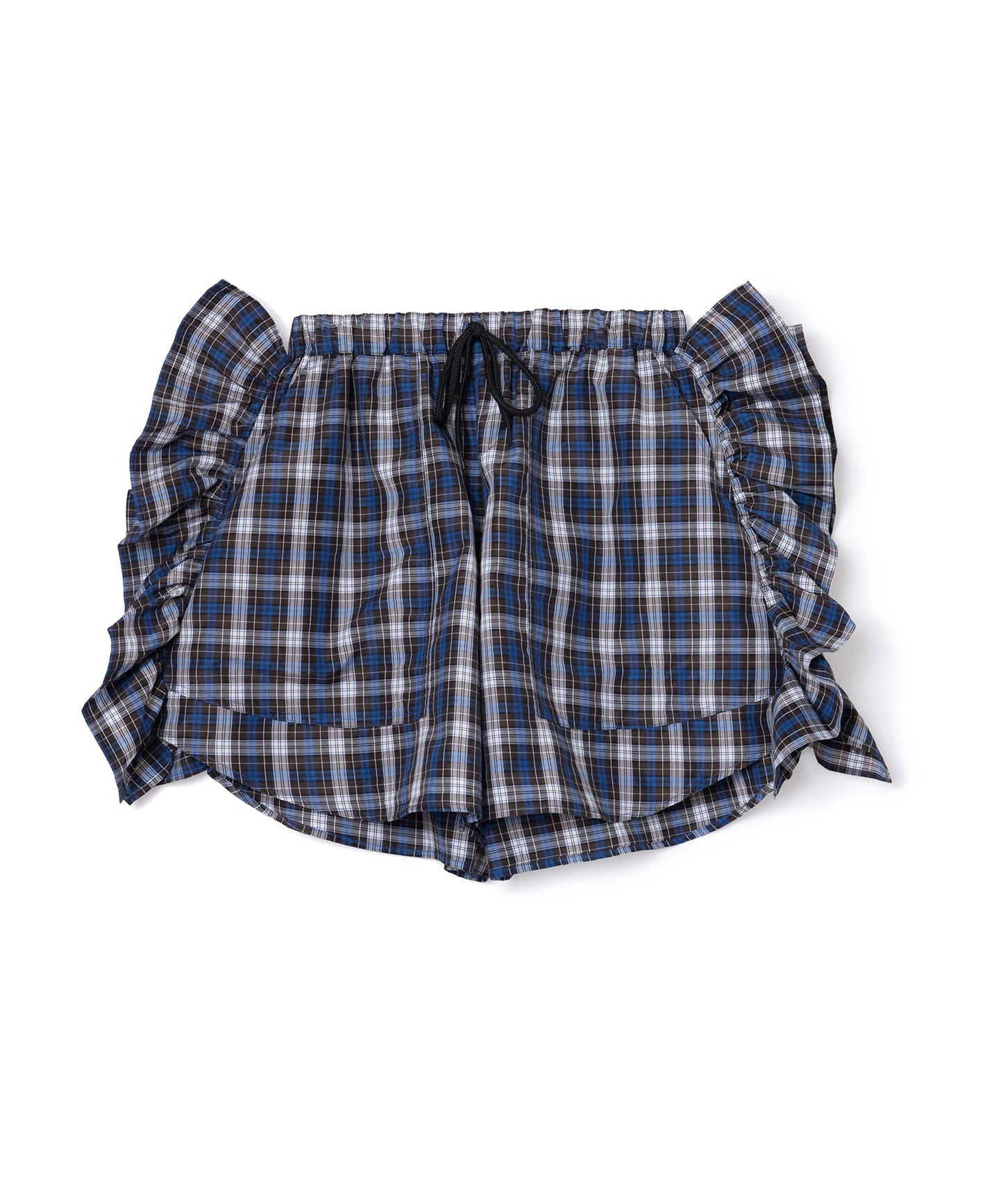 CHECK FRILL TRUCK SHORTS