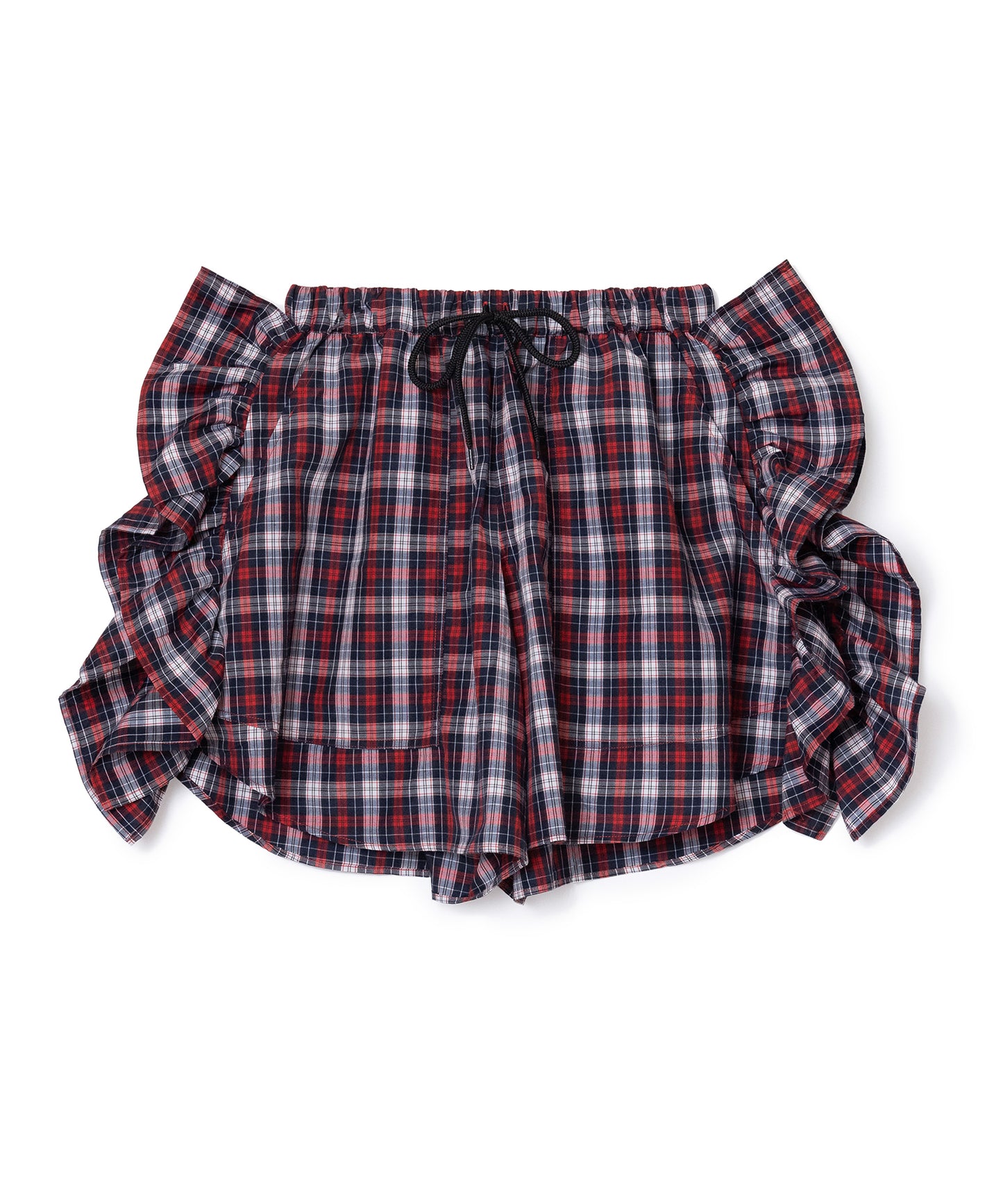 CHECK FRILL TRUCK SHORTS