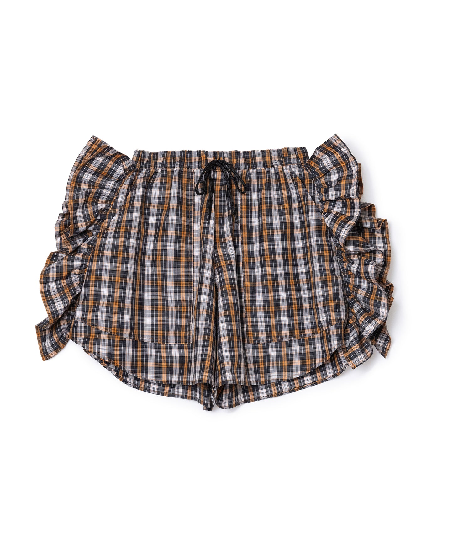 CHECK FRILL TRUCK SHORTS
