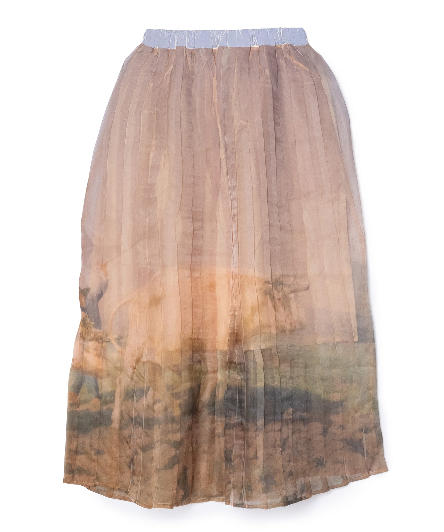 DIRECT PRINT SHEER PLEATS SKIRT