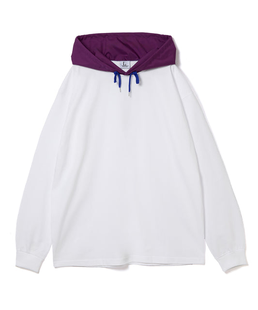 NYLON HOOD LONG T-SHIRT